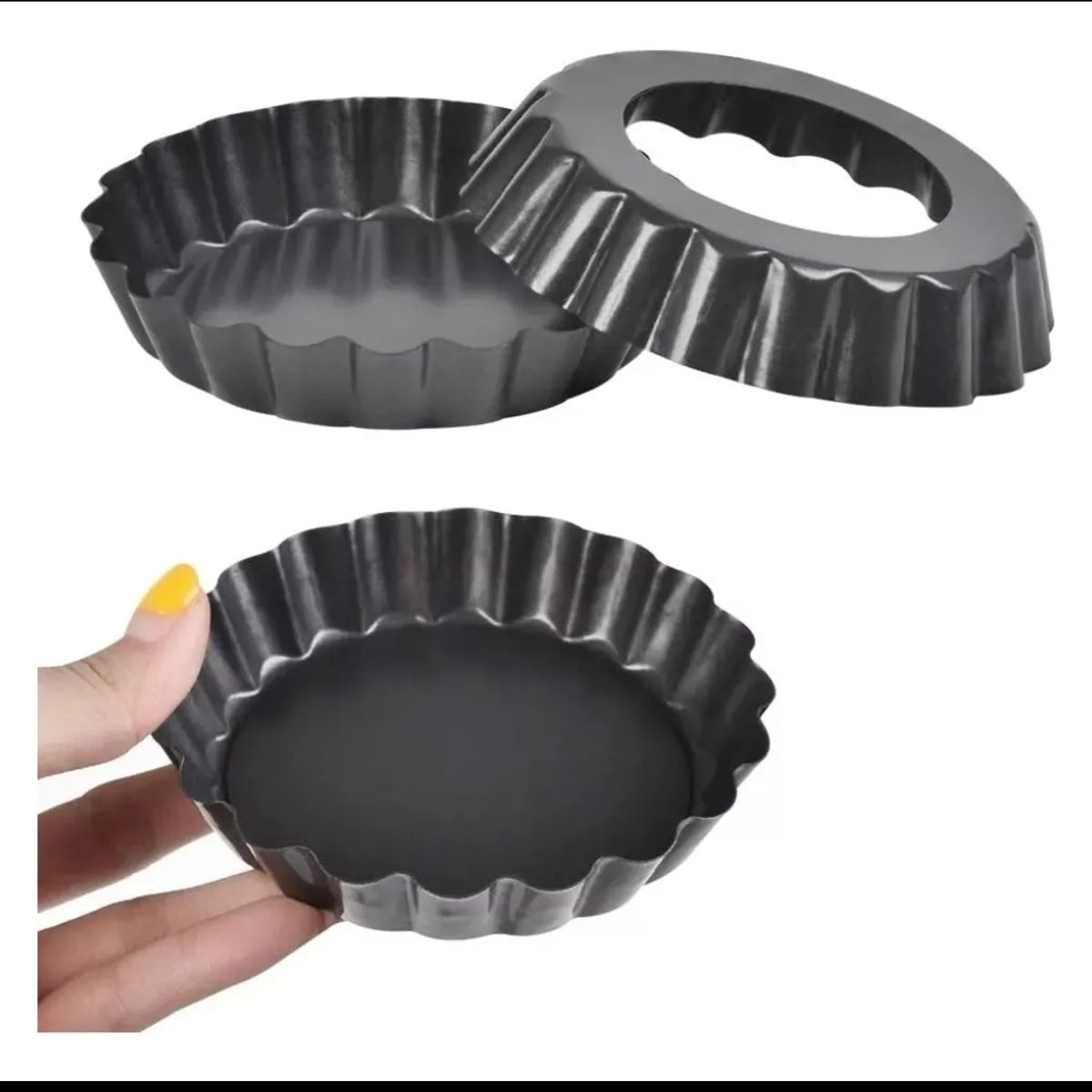 GENERICO - Pack X12 Moldes Tartaleta Desmontable Tarta Individual 8 cm