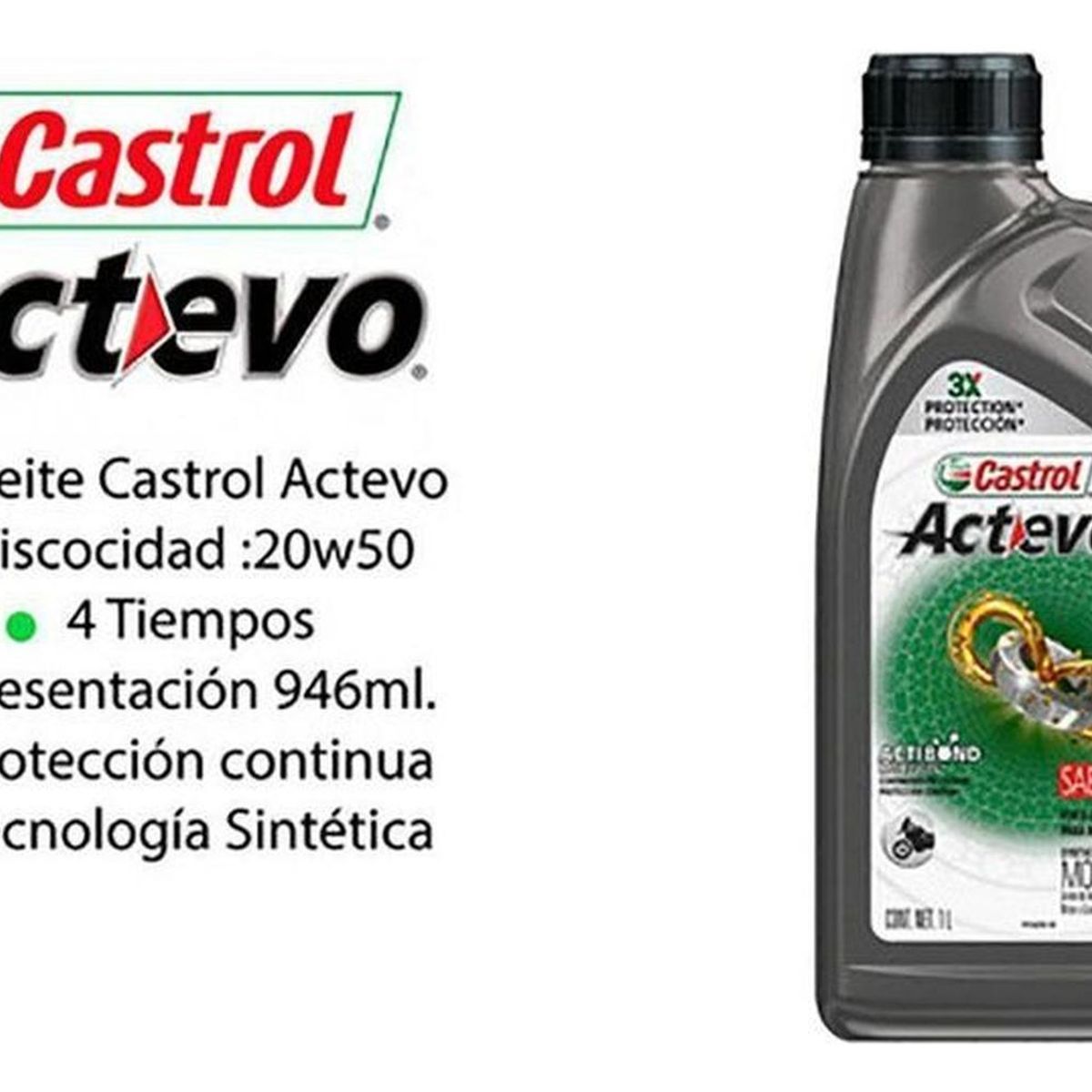 CASTROL - Aceite De Moto Castrol 20w 50 Semi Sintetico 946ml