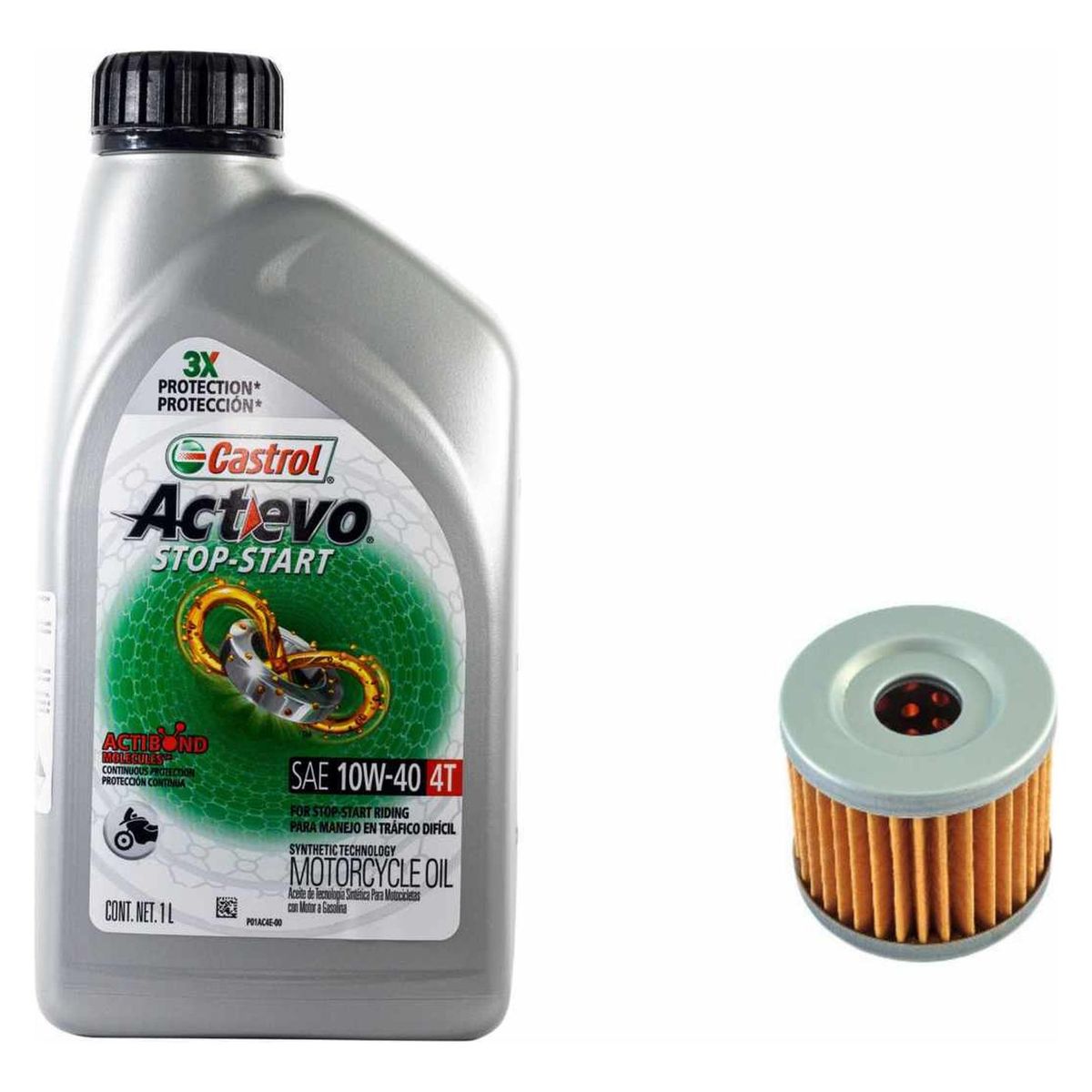 CASTROL - Kit Mantencion Moto Suzuki Gs 150r (castrol 10w 40 + Filtro)