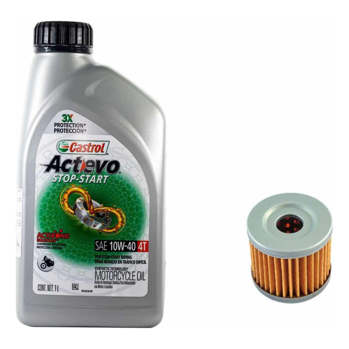 CASTROL - Kit Mantencion Moto Suzuki Gs 150r (castrol 10w 40 + Filtro)