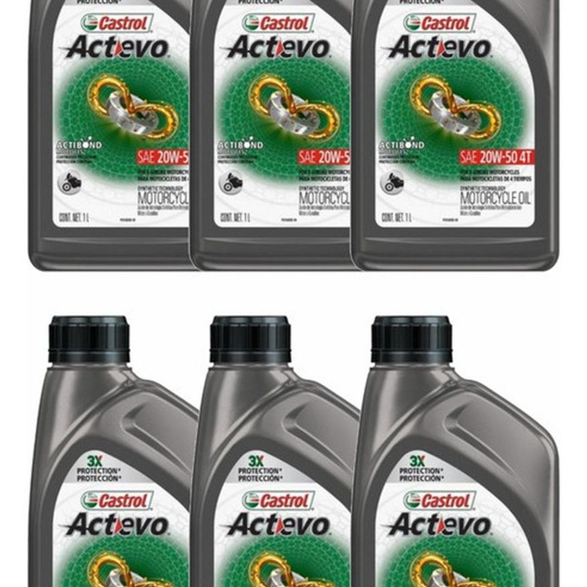 CASTROL - Aceite Moto 4t Castrol Actevo 20w50 Sintetico Caja 6l