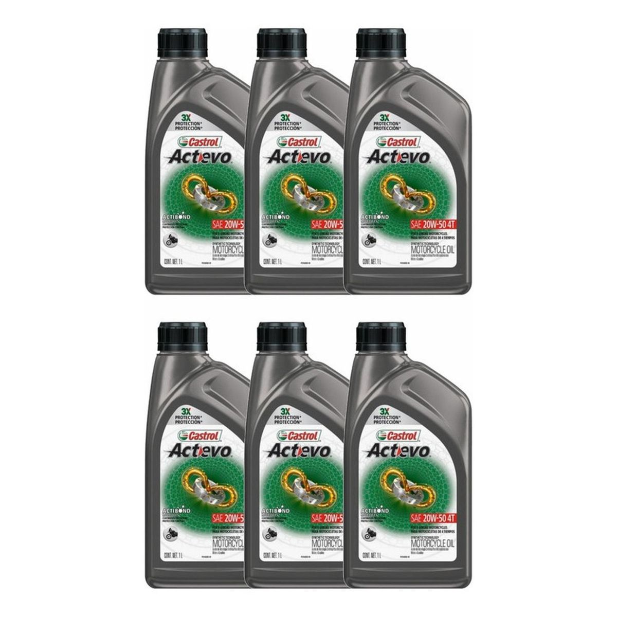 CASTROL - Aceite Moto 4t Castrol Actevo 20w50 Sintetico Caja 6l