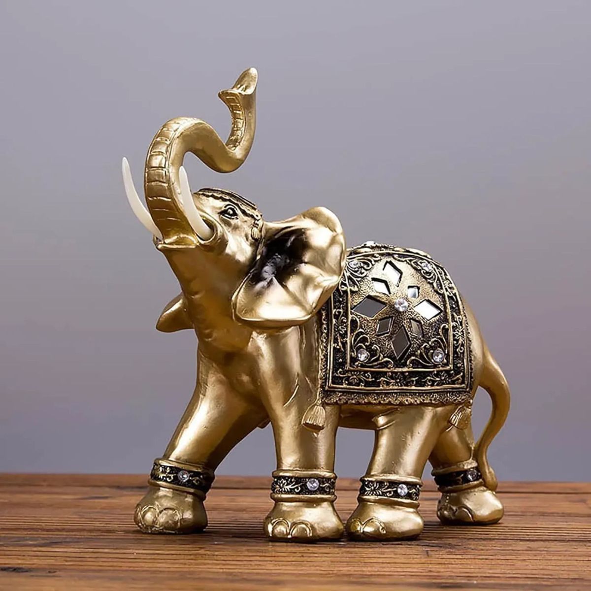 GENERICO - Elefante Feng Shui Decorativo 15x15cm  Atrae Suerte Riqueza y Felicidad