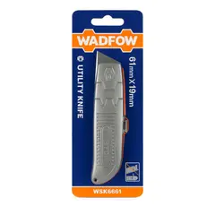 WADFOW - Cúter Metálico Retráctil WSK6661 61x19mm Cuerpo Aluminio