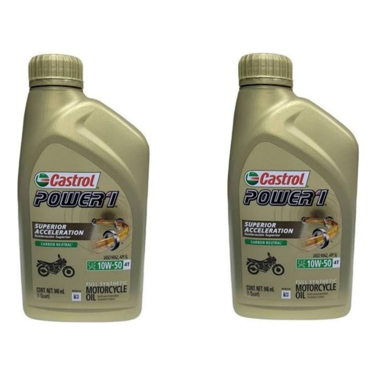 Pack 2 Aceite De Moto Castrol 10w 50 Full Sintetico, marca CASTROL - Foto Principal