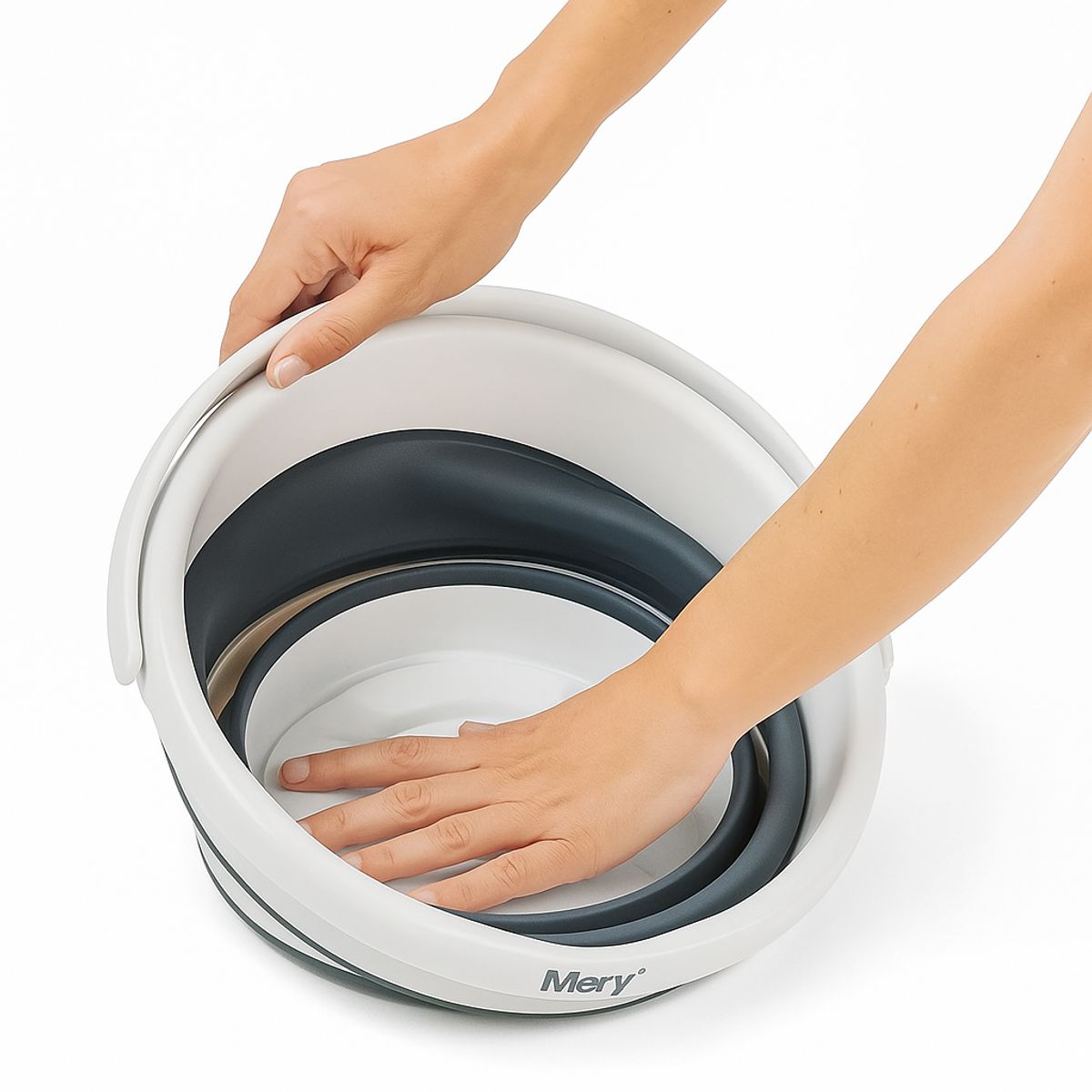 MERY - Cubo plegable Mery – Capacidad 10 L, silicona flexible y asa ergonómica