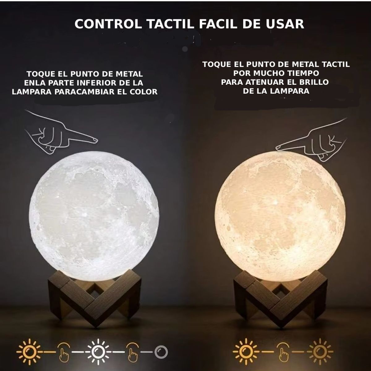 GENERICO - Lámpara Humidificador con Forma de Luna 3D USB  Luz Nocturna Decorativa y Difusor de Aromas