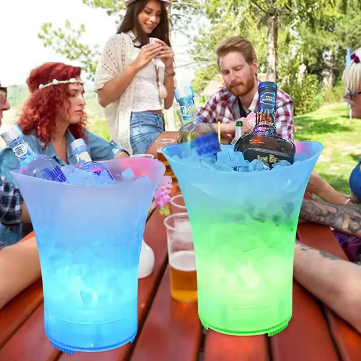 MOVI - Hielera parlante Bluetooth 7 L multicolor – iluminación LED y altavoz integrado