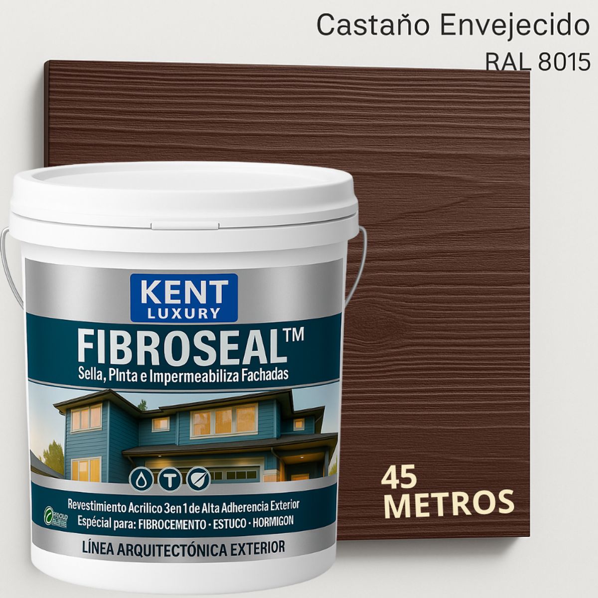 KENT - FIBROCEM SIDING - TINETA 10 LITROS FIBROSEAL™ - CASTAÑO ENVEJECIDO