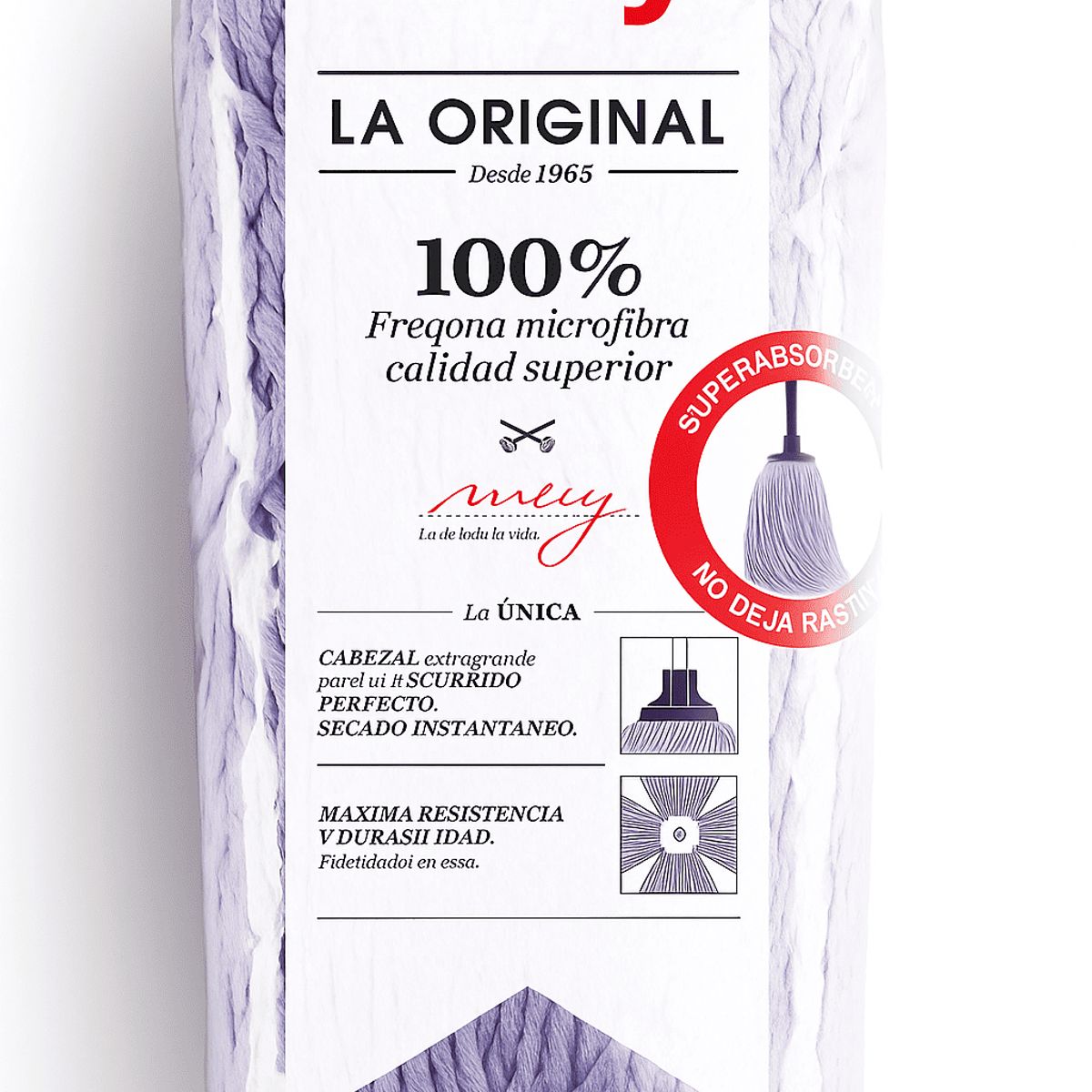 MERY - Mopa de limpieza Mery  cabezal giratorio y mango telescópico