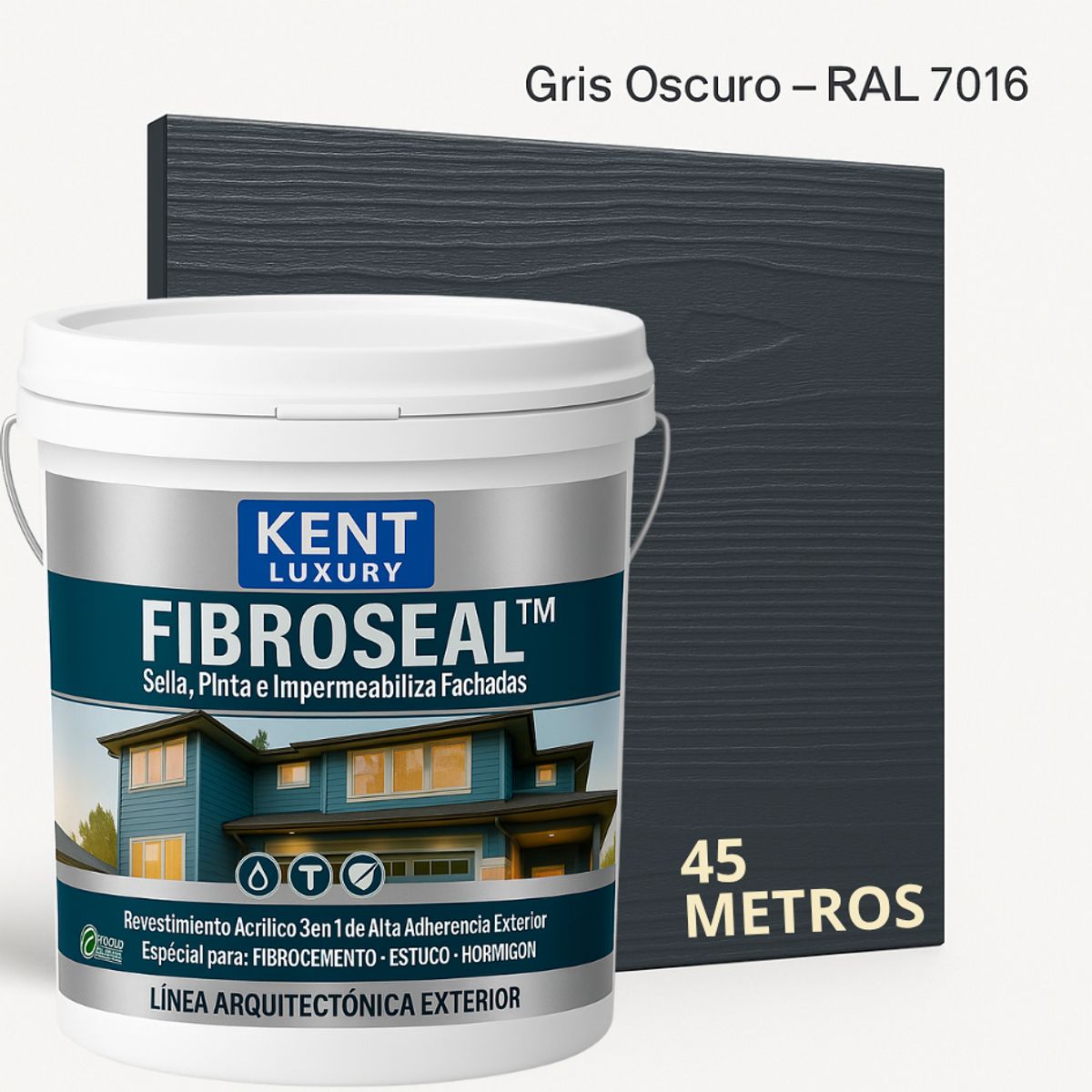 KENT - FIBROCEM SIDING - TINETA 10 LITROS FIBROSEAL™ - GRIS OSCURO