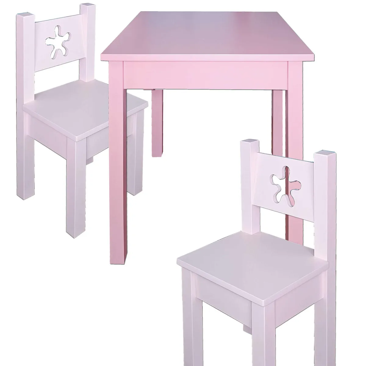DECORACION CREATIVA - Mesa Infantil Rosada con 2 Sillas Rosa Pastel