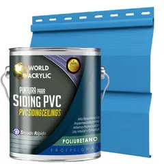 WORLD ACRYLIC - ESMALTE PU - GALÓN SIDING PVC Y PLÁSTICOS - AZUL CANADÁ