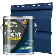 WORLD ACRYLIC - ESMALTE PU - GALÓN SIDING PVC Y PLÁSTICOS - AZUL MARINO