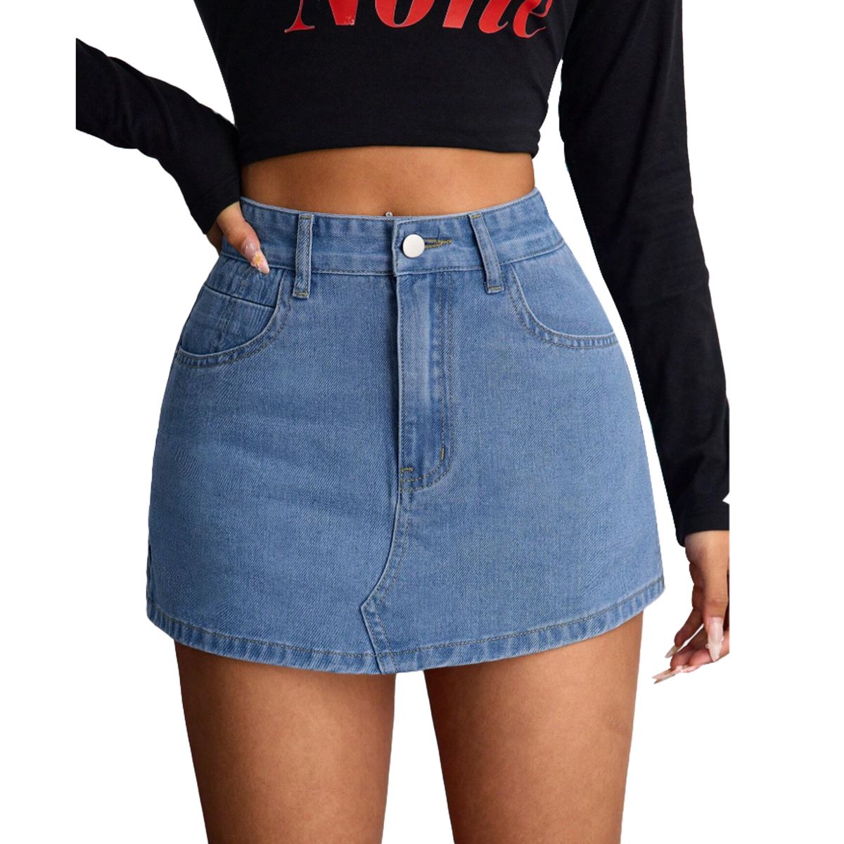 AGW - Falda Short Push Up Levanta Cola Corte Colombiano Tiro Alto