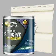 WORLD ACRYLIC - ESMALTE PU - GALÓN SIDING PVC Y PLÁSTICOS - BLANCO CREMA