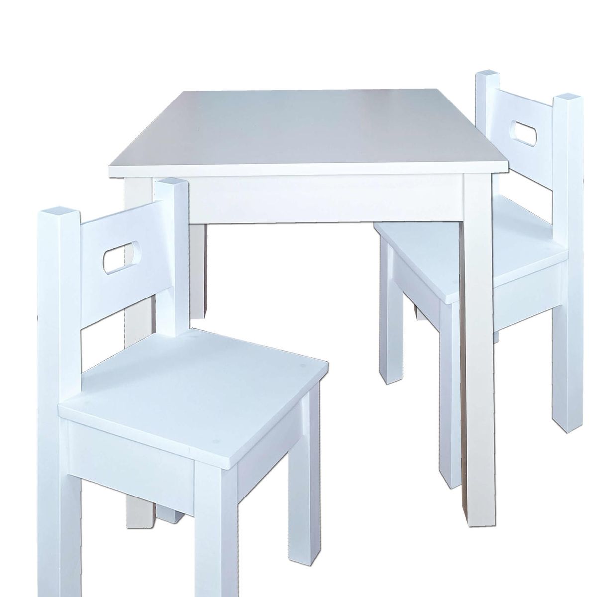 DECORACION CREATIVA - Mesa Infantil Blanca con 2 Sillas Blancas