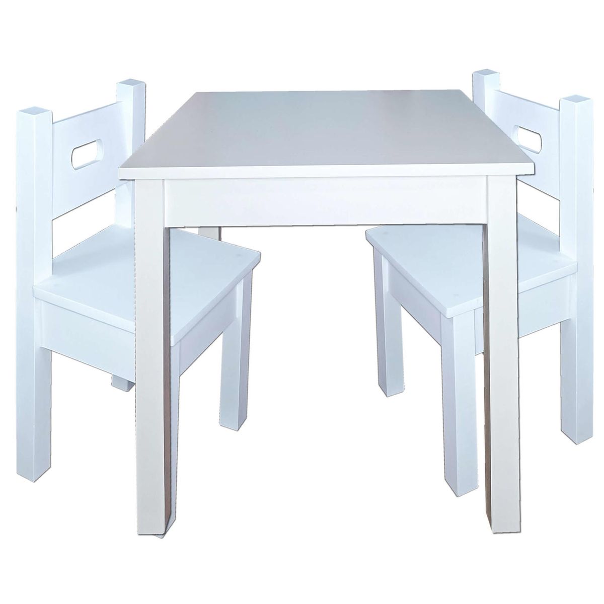 DECORACION CREATIVA - Mesa Infantil Blanca con 2 Sillas Blancas