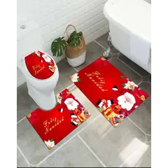 GENERICO - Juego de Alfombra de baño de Navidad 3 piezas