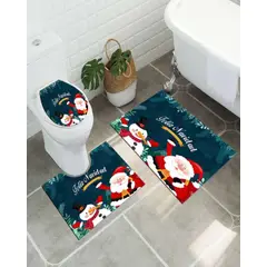 GENERICO - Juego de Alfombra de baño de Navidad 3 piezas