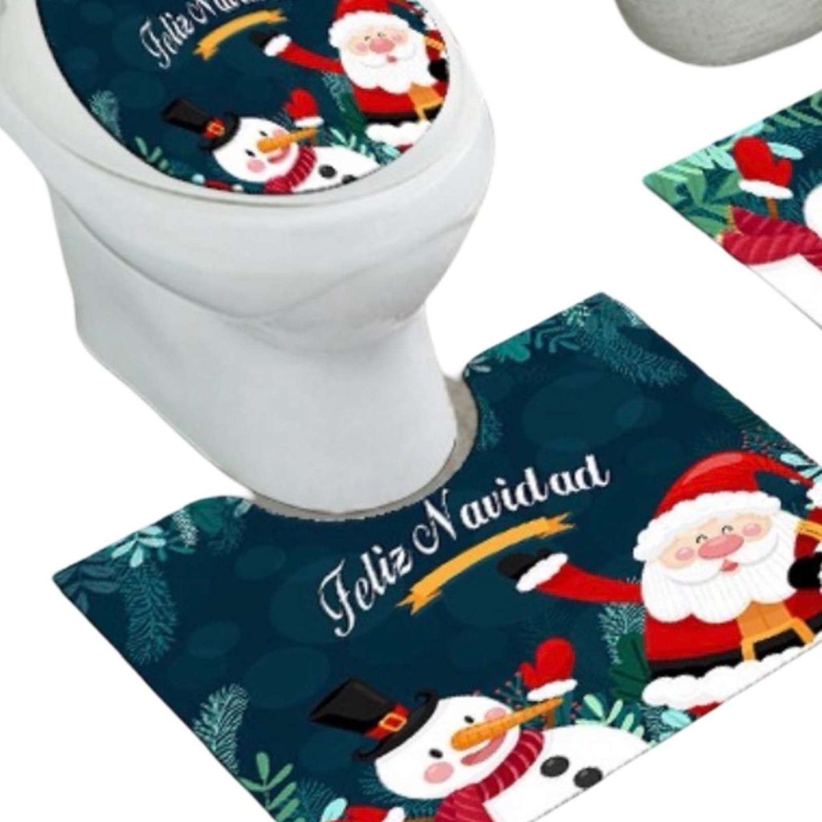 GENERICO - Juego de Alfombra de baño de Navidad 3 piezas