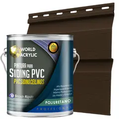 WORLD ACRYLIC - ESMALTE PU - GALÓN SIDING PVC Y PLÁSTICOS - CHOCOLATE INTENSO