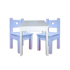 DECORACION CREATIVA - Mesa Infantil Blanca con 2 Sillas Lilas