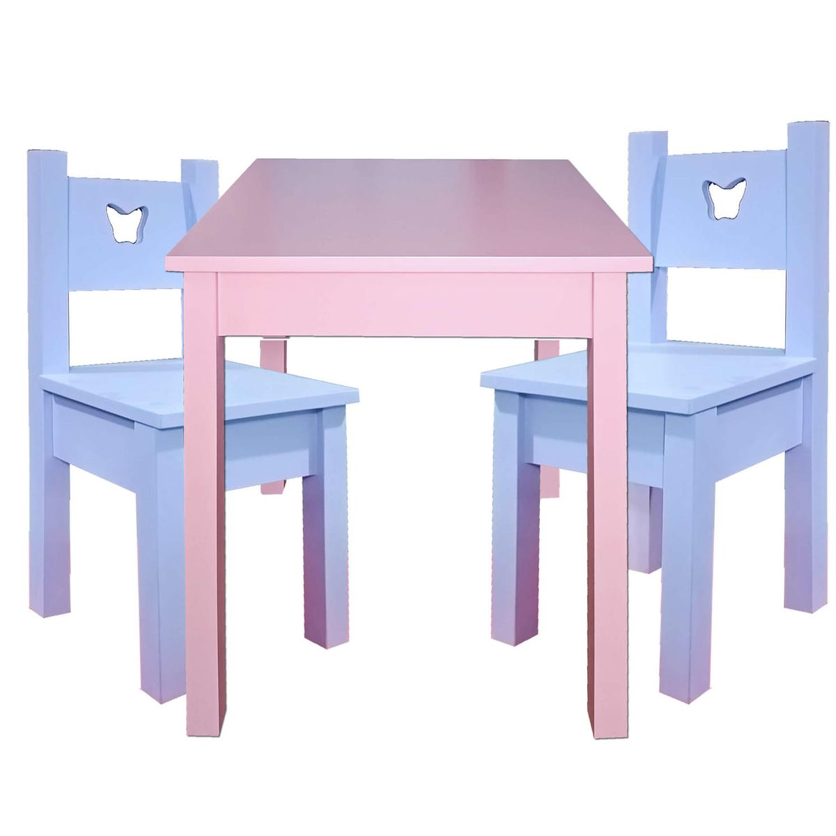 DECORACION CREATIVA - Mesa Infantil Rosada con 2 Sillas Lilas