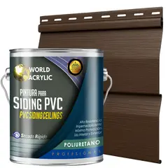 WORLD ACRYLIC - ESMALTE PU - GALÓN SIDING PVC Y PLÁSTICOS - NOGAL CLÁSICO