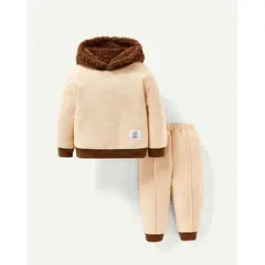 KIRAMA CLOTHING STORE - Set albaricoque de 2 piezas con capucha y parches para chicas