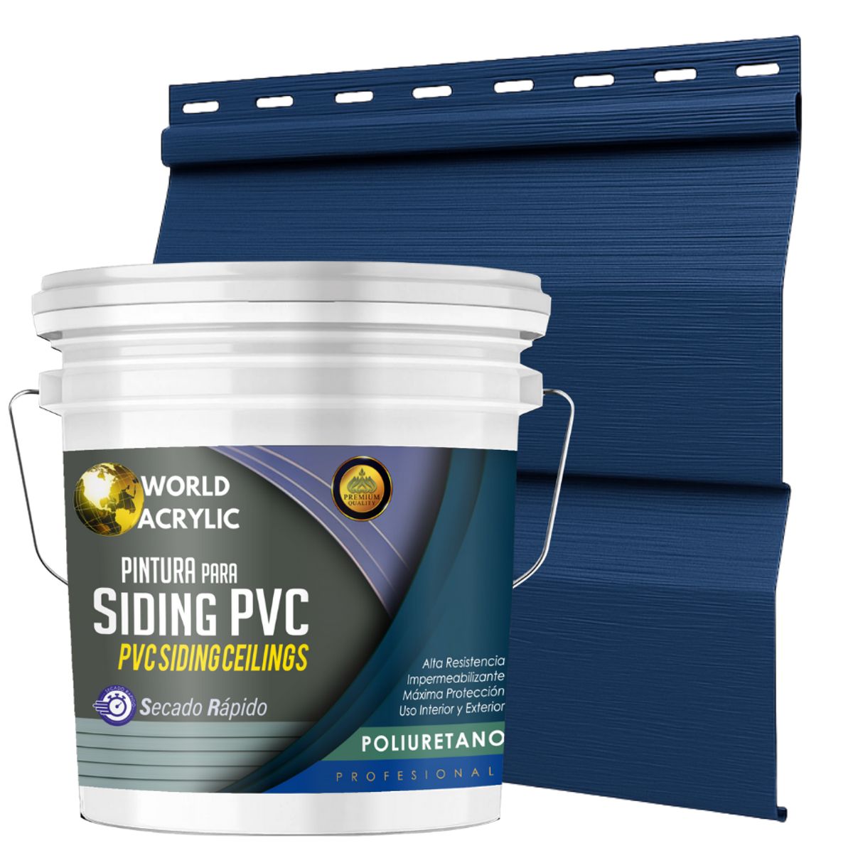 ESMALTE PU - TINETA 10 LITROS SIDING PCV PLASTICOS - AZUL MARINO, marca WORLD ACRYLIC - Foto Principal