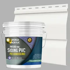 WORLD ACRYLIC - ESMALTE PU - TINETA 10 LITROS SIDING PCV PLASTICOS - BLANCO PURO