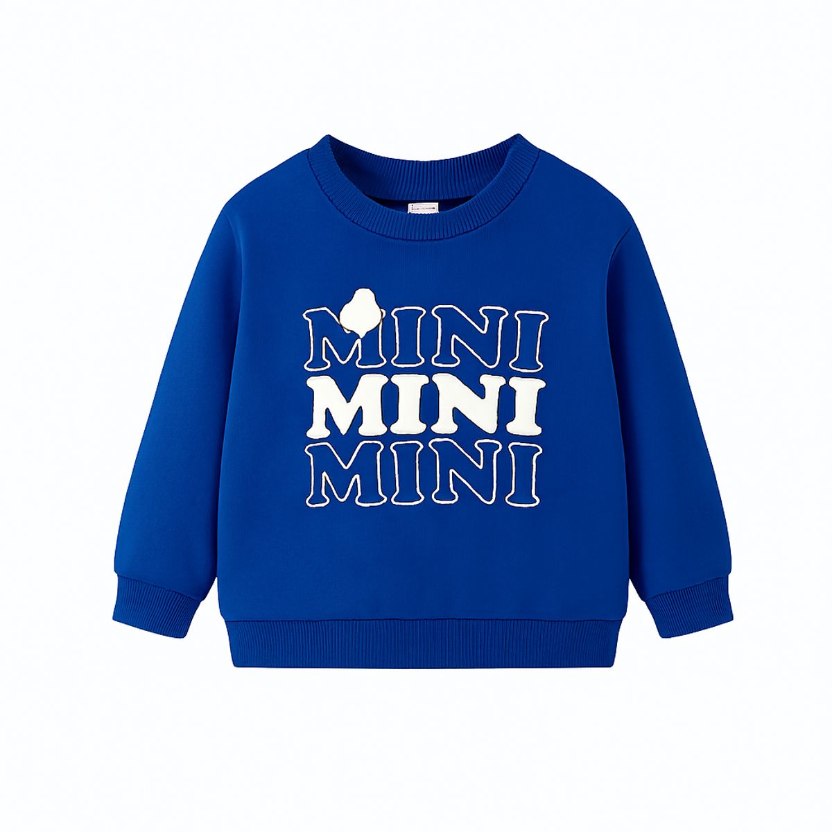 KIRAMA CLOTHING STORE - Polerón azul “MINI MINI MINI” con diseño gráfico para chica