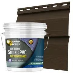 WORLD ACRYLIC - ESMALTE PU - TINETA 10 LITROS SIDING PCV PLASTICOS - CEDRO SIBERIANO