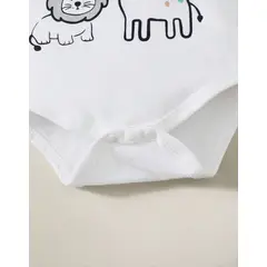 KIRAMA CLOTHING STORE - Set de 3 piezas con estampado de animales y gorro con orejitas para bebés