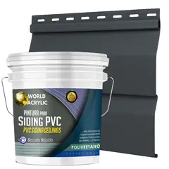 WORLD ACRYLIC - ESMALTE PU - TINETA 10 LITROS SIDING PCV PLASTICOS - GRIS OSCURO