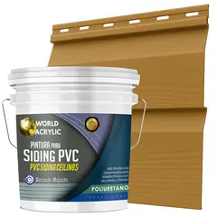 WORLD ACRYLIC - ESMALTE PU - TINETA 10 LITROS SIDING PCV PLASTICOS - MAÑIO CLARO