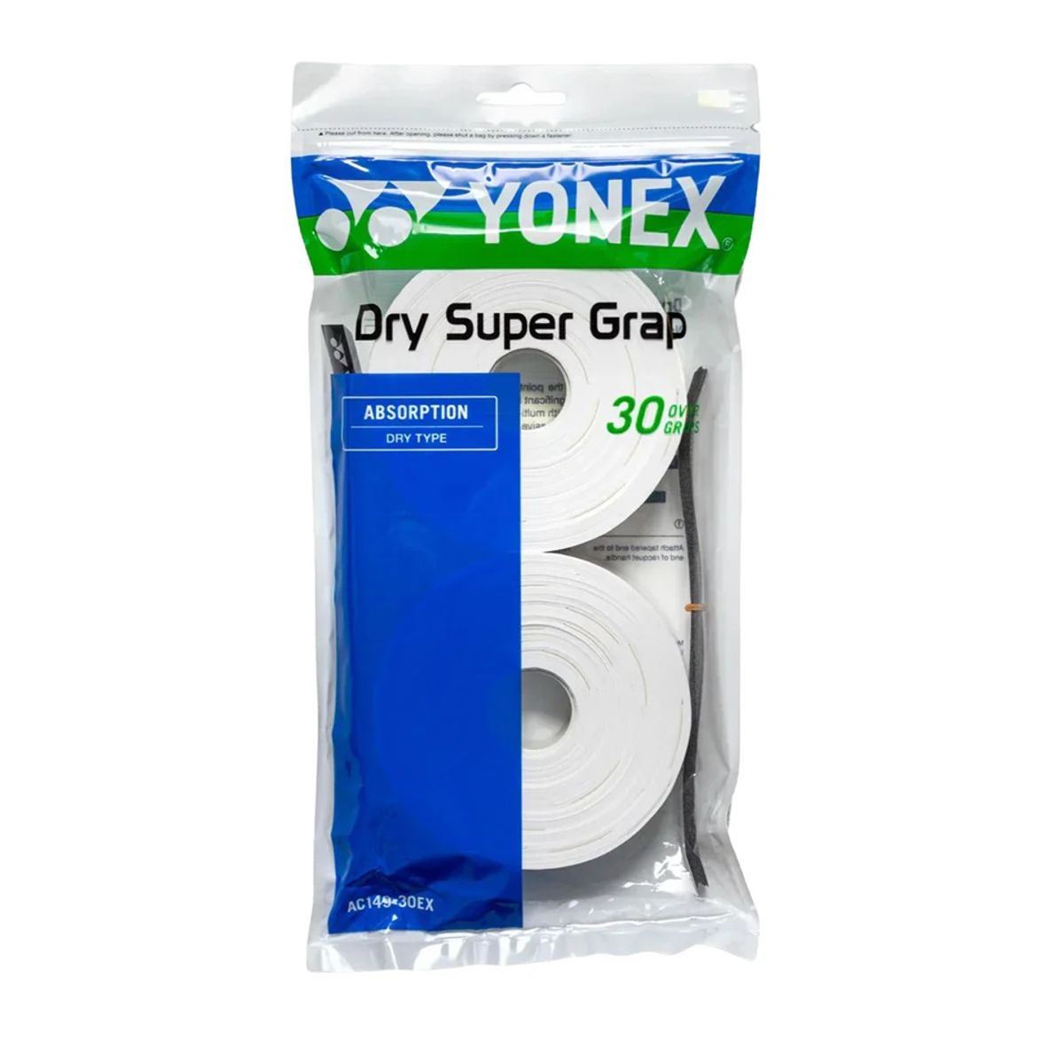YONEX - Overgrip Yonex Dry Super Grap Blanco X30 Tenis Padel