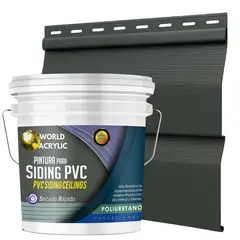 WORLD ACRYLIC - ESMALTE PU - TINETA 10 LITROS SIDING PCV PLASTICOS - ROCA VOLCÁNICA