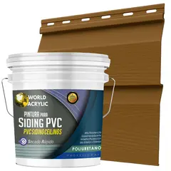 WORLD ACRYLIC - ESMALTE PU - TINETA 10 LITROS SIDING PCV PLASTICOS - TECA CÁLIDA