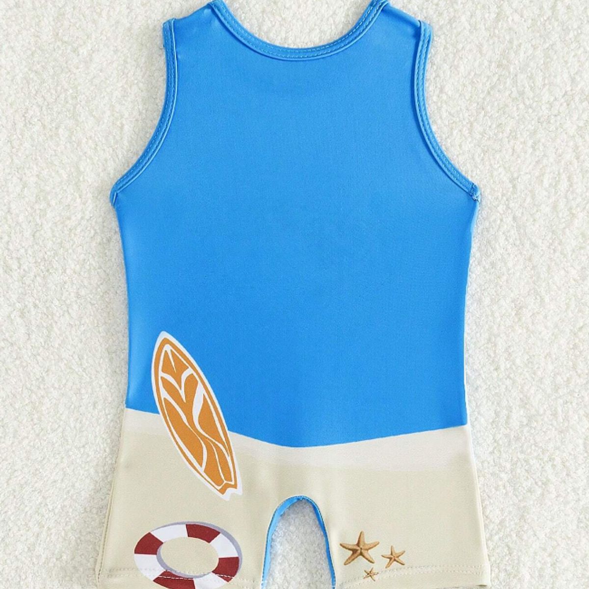 KIRAMA CLOTHING STORE - Traje de baño sin mangas con estampado de tiburón y temática playera para chicos