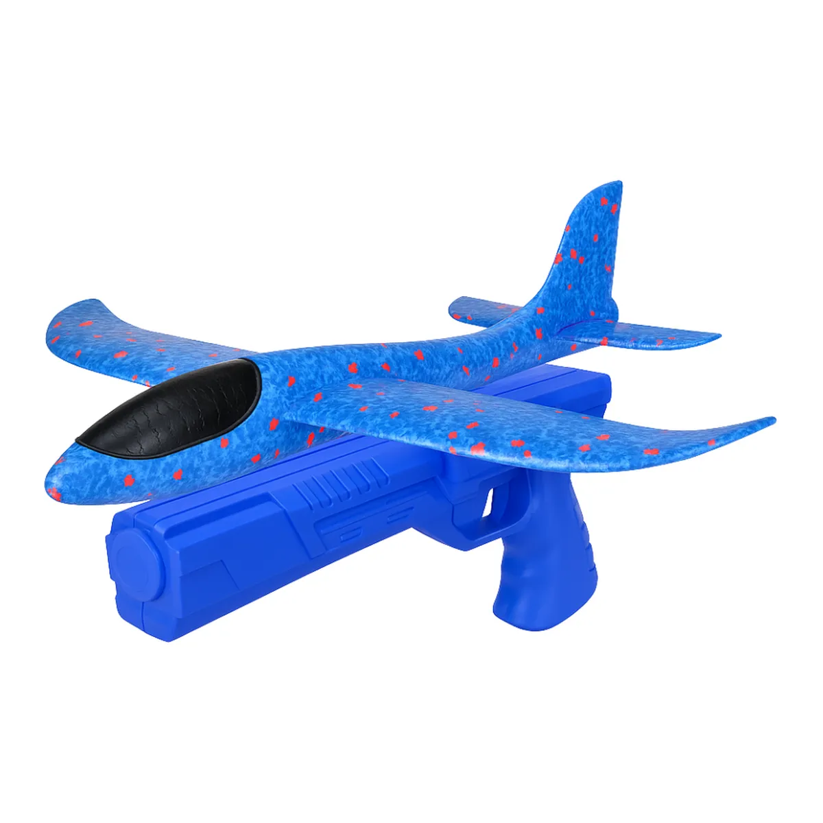 FLIPEREX - Juguete Avion Planeador Con Pistola Disparo Aereo Niños - Azul