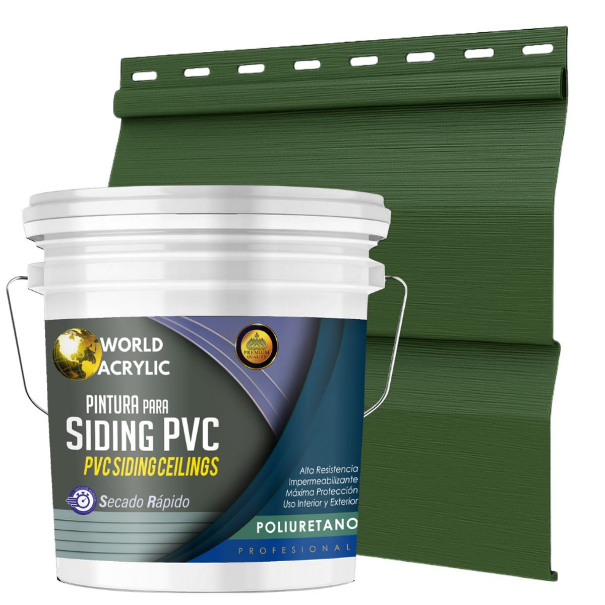 ESMALTE PU - TINETA 10 LITROS SIDING PCV PLASTICOS - VERDE SALVIA, marca WORLD ACRYLIC - Foto Principal