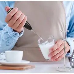 GENERICO - Revolvedor Portátil Mini Batidor Eléctrico Con Soporte Café