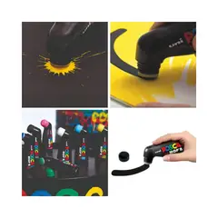 UNI POSCA - Marcador Pintura Posca Mop'r Pcm 22 Punta 3 A 19 Mm - Blanco