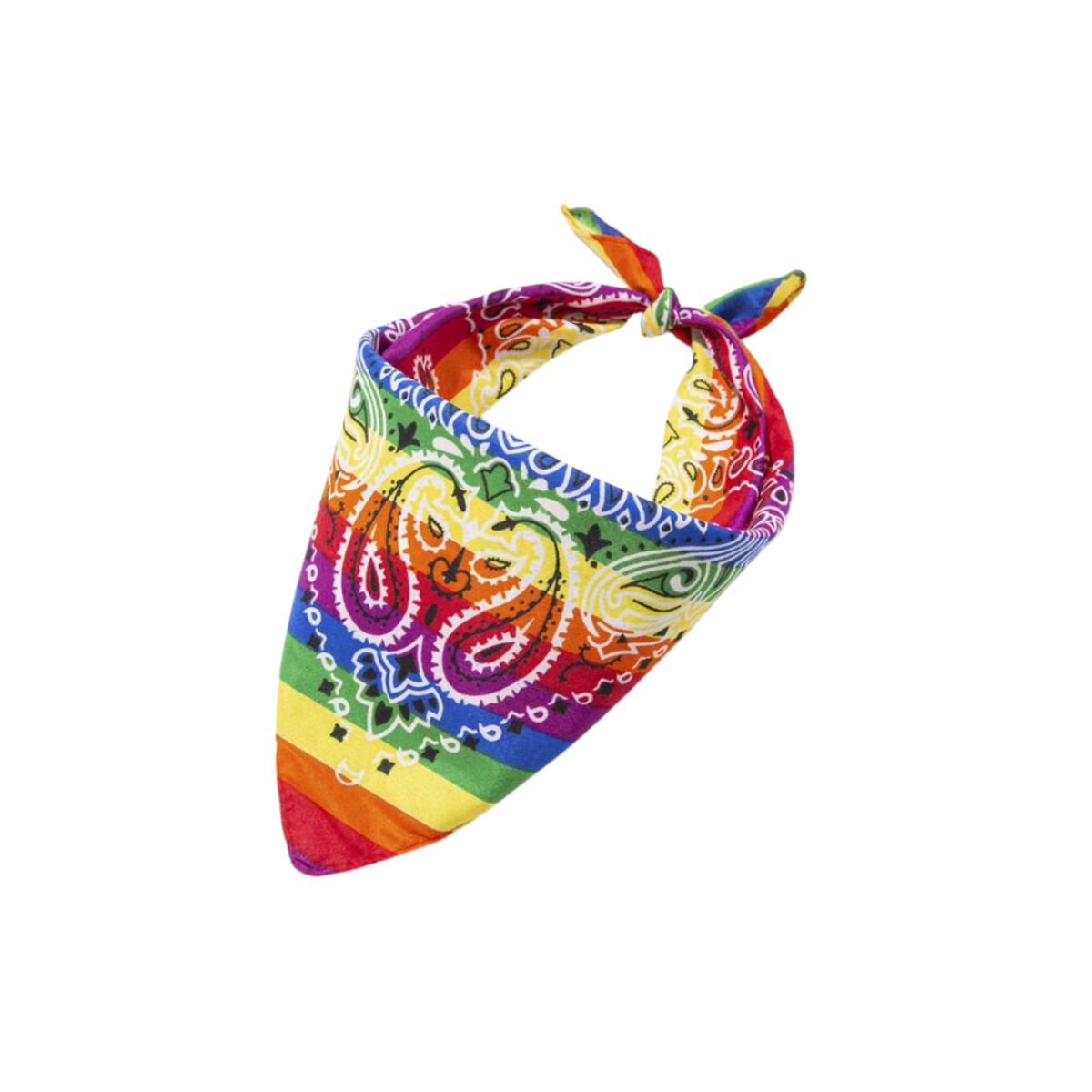 KIRAMA CLOTHING STORE - Bandana multicolor estilo cuadrado con diseño paisley arcoíris