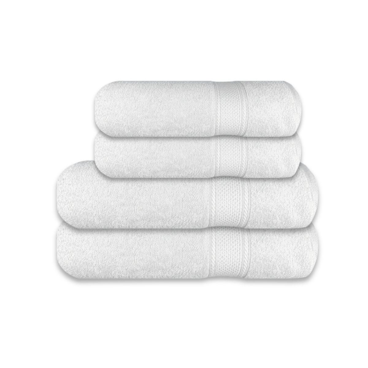 CHITECO - Pack 4 Toallas Chiteco (By Lourdes) Algodón 400g Baño & Manos Blanco