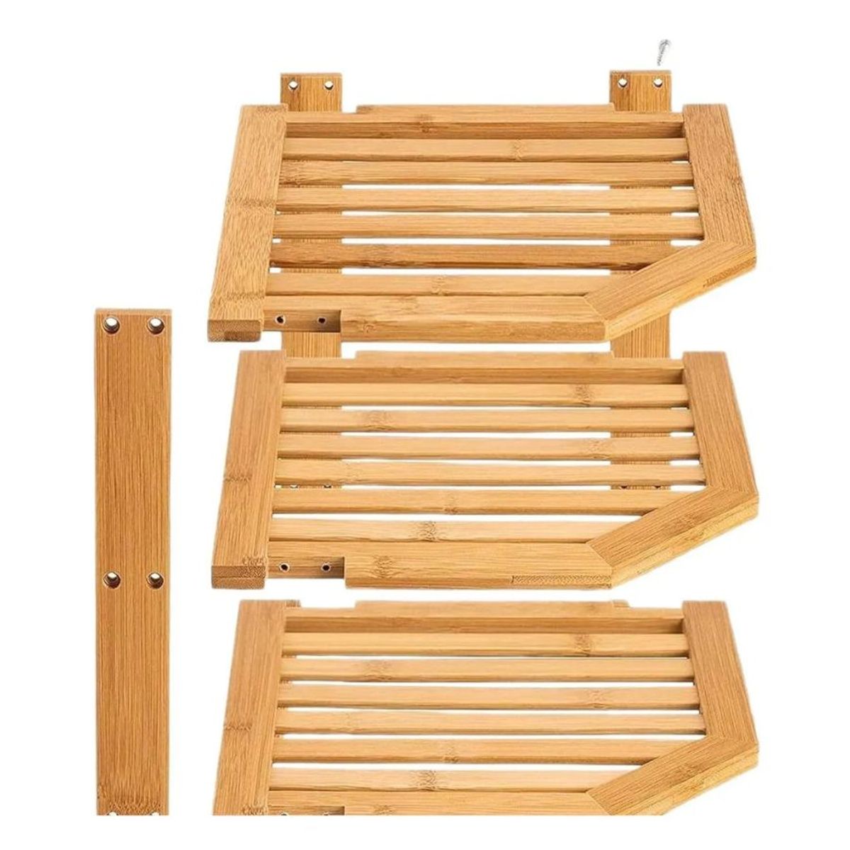 GENERICO - Estante Esquinero De Cocina Bambú Organizador 3 Niveles 25x25