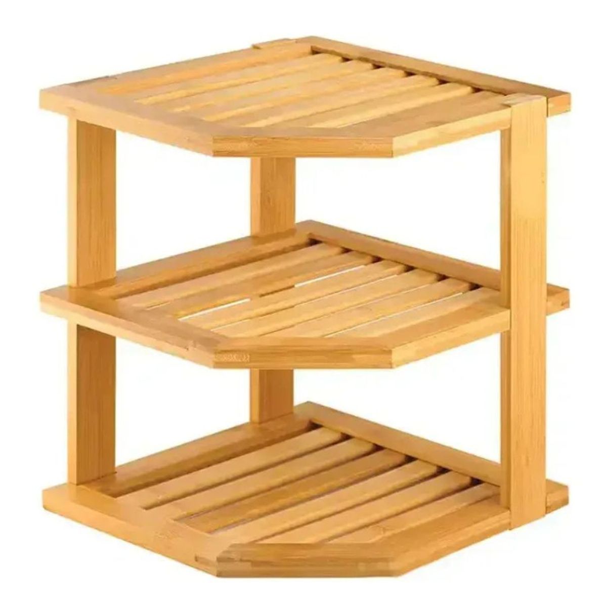 GENERICO - Estante Esquinero De Cocina Bambú Organizador 3 Niveles 25x25