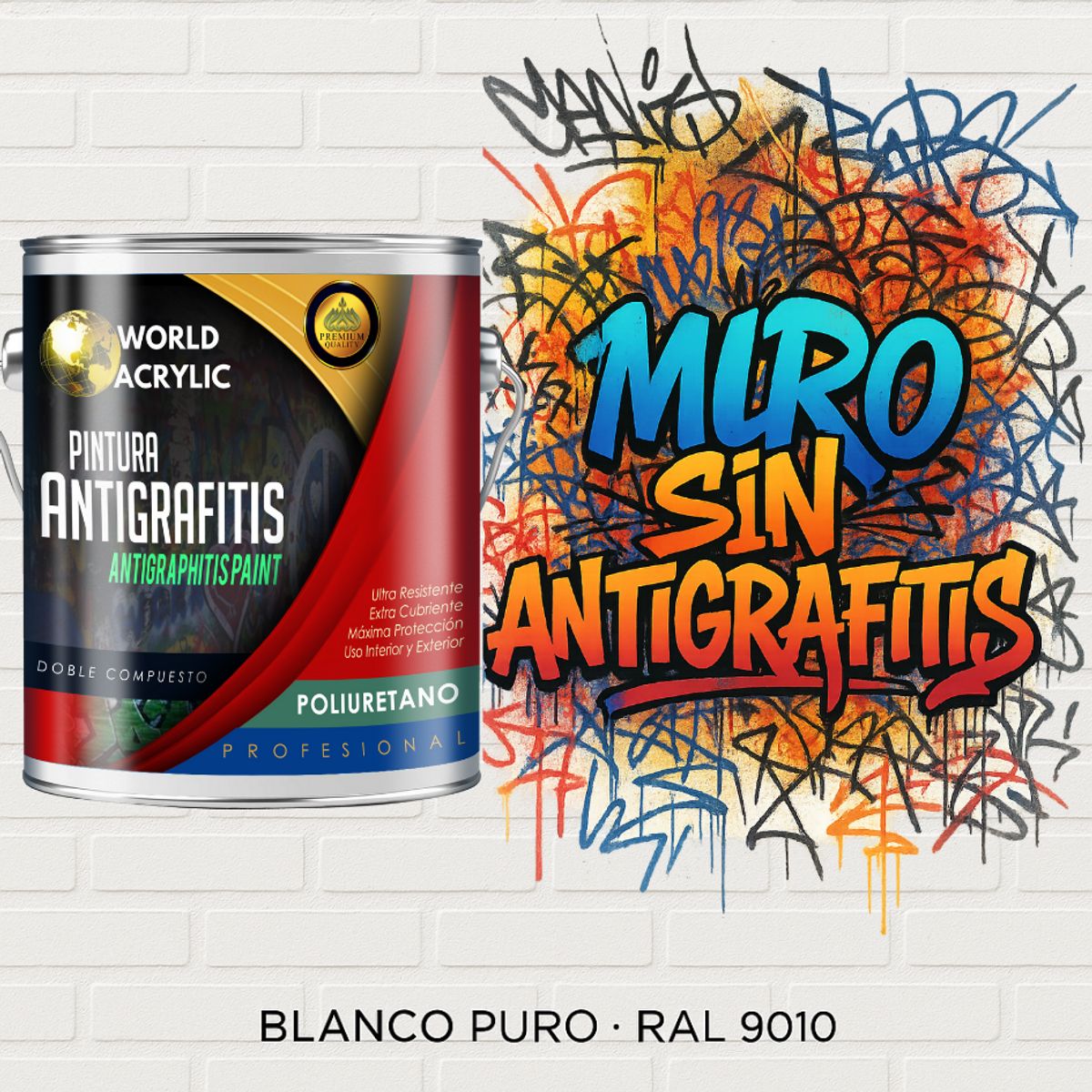 EPOXY - PINTURA PU ANTIGRAFITIS - ULTRA PROTECTOR - GALÓN BLANCO